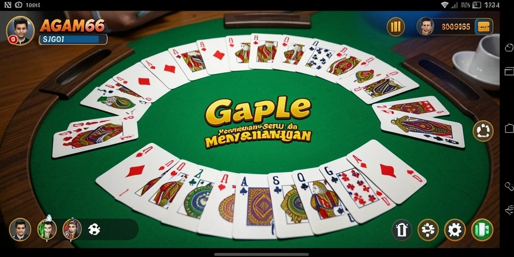 Tampilan gameplay AGAM66 dengan berbagai aksi Gaple seru.