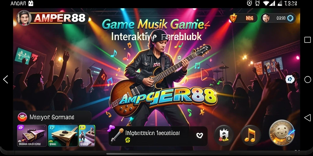 Tampilan gameplay interaktif AMPER88 yang memukau dalam musik.