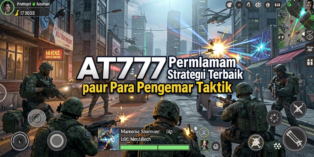 Screenshot utama gameplay AT777 yang menunjukkan aksi pertempuran taktis.