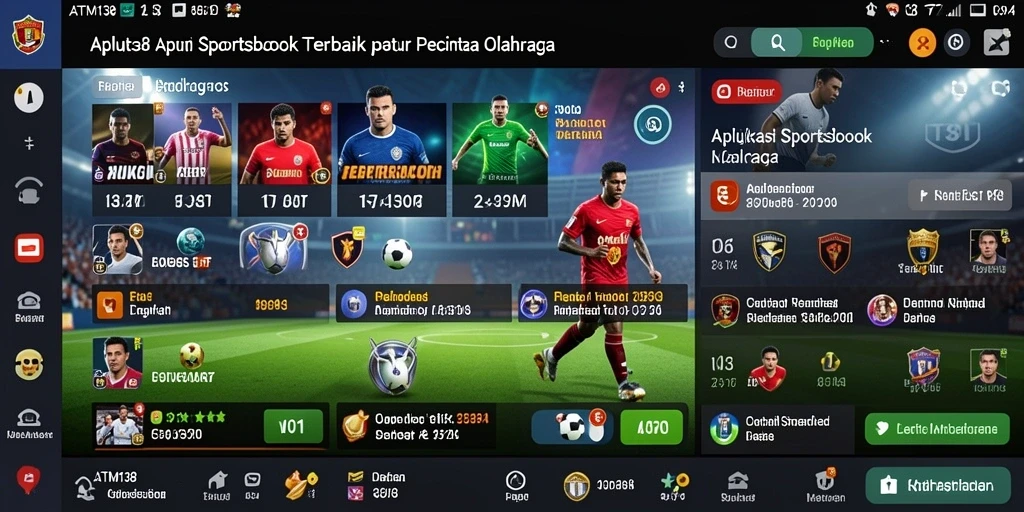 Tampilan antarmuka pengguna yang menarik dari aplikasi Sportsbook.