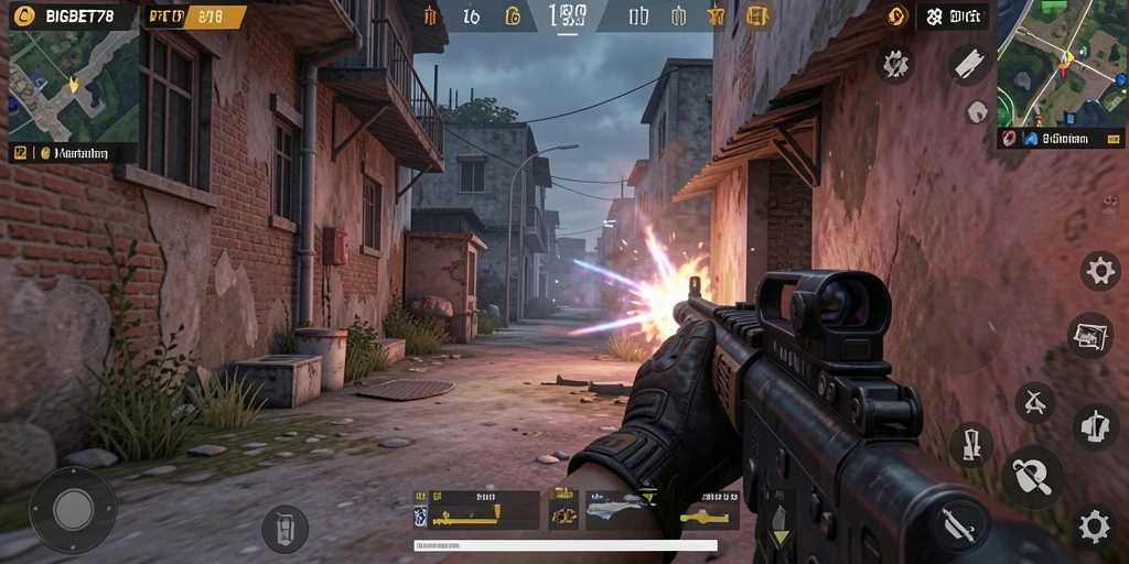 Tampilan tangkapan layar gameplay intens dari BIGBET78.