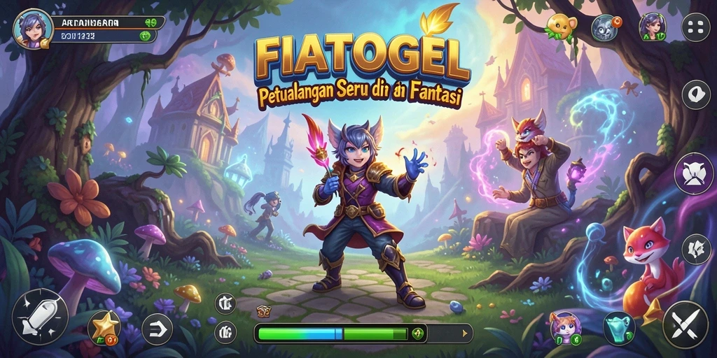 Tampilan gameplay FIATOGEL yang penuh warna dan tantangan seru.