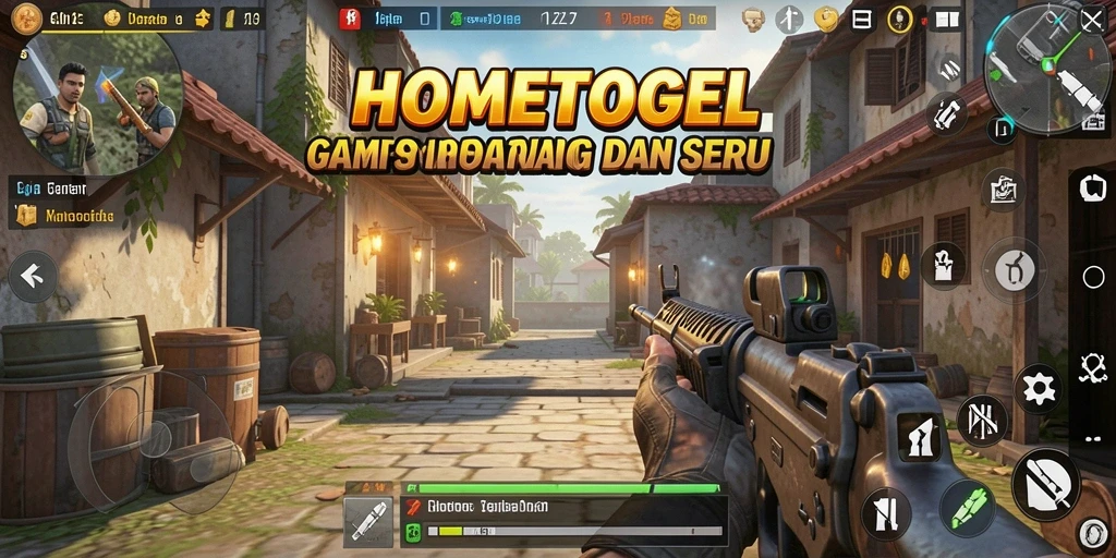 Gameplay HOMETOGEL menampilkan aksi tembak-menembak yang mendebarkan.