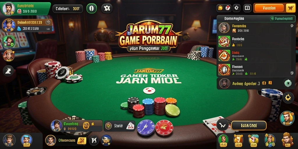 Tampilan menarik saat bermain poker di JARUM77.