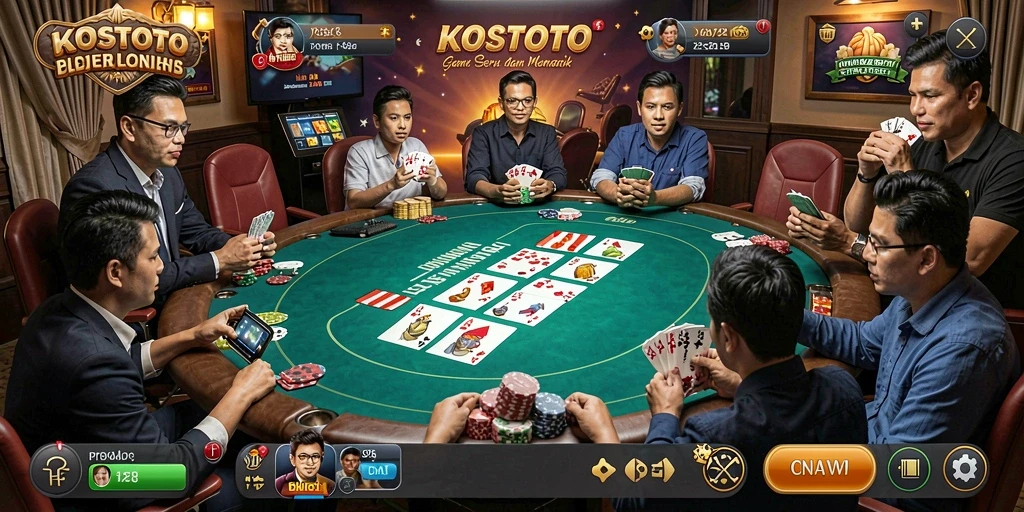 Screenshot KOSTOTO menampilkan momen seru permainan Poker.