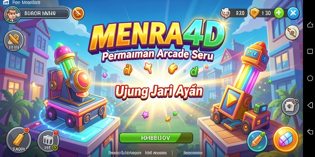 Gameplay seru MENARA4D dengan tantangan menara tinggi.