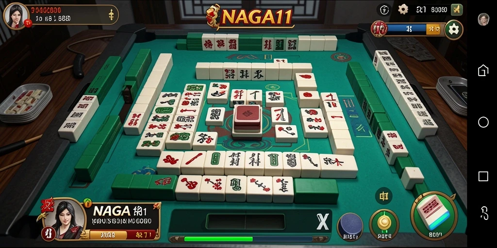 Tampilan gameplay NAGA11 dengan desain Mahjong yang menarik dan interaktif.