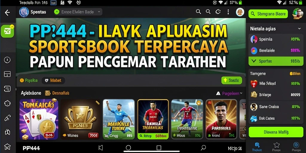 Tampilan menarik dari aplikasi PP444 menampilkan berbagai pilihan taruhan.