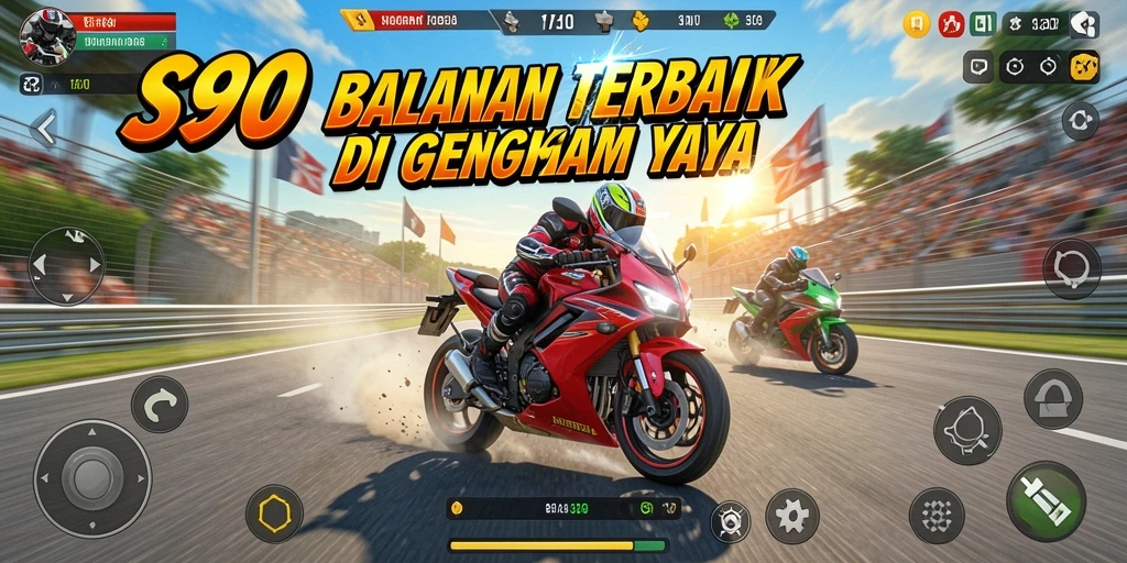 Screenshot S80 menampilkan aksi balapan motor yang mendebarkan dan grafis yang memukau.
