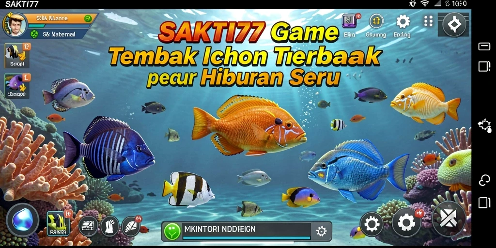 Screenshot gameplay SAKTI77 menampilkan aksi menembak ikan yang seru.