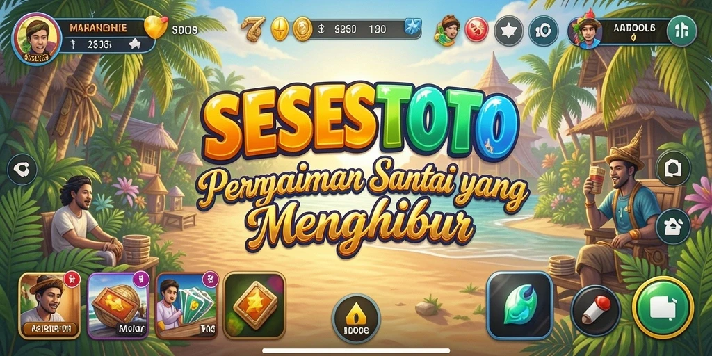 Tangkapan layar utama SESETOTO menampilkan gameplay santai dan menghibur.