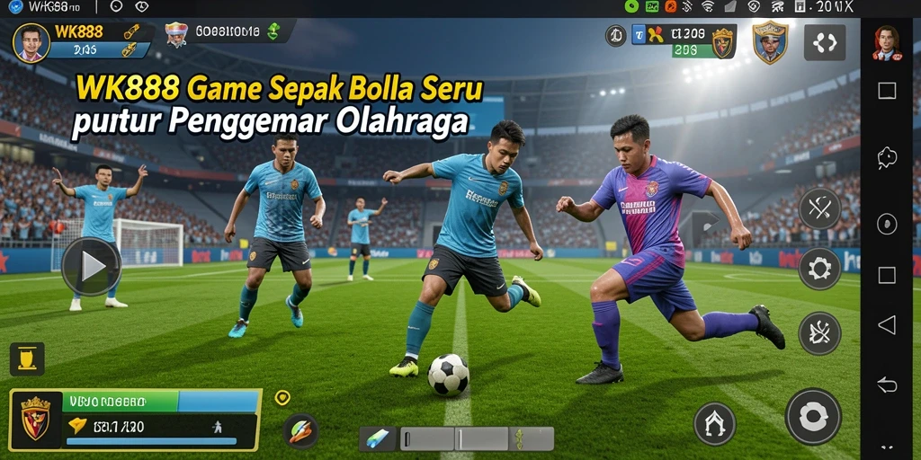 Tampilan gameplay WK888 yang mendebarkan dengan aksi sepak bola yang menakjubkan.